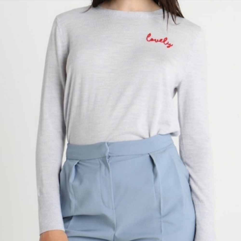 Banana Republic Embroidered Wool Sweater S